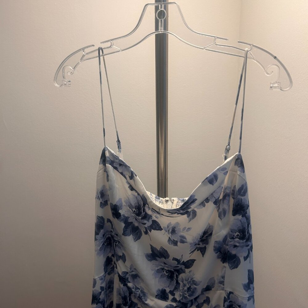Abercrombie and fitch blue and white midi dress